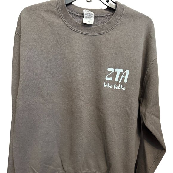 ZTA Zeta Tau Alpha Iota Delta Sorority Towson University Gildan Sweatshirt, Med - Picture 1 of 2